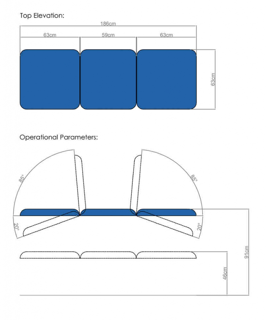Ensignia 3 Section Electric Couch