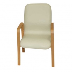 Wooden Waiting Room Chair with Arms. Single